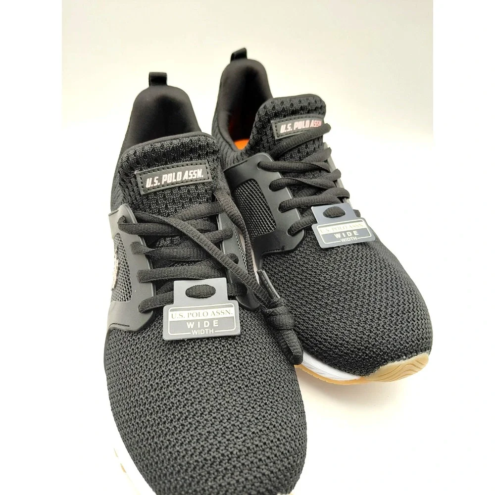 U.S. Polo Assn. Athetic Sneakers Black Wide-Width 11